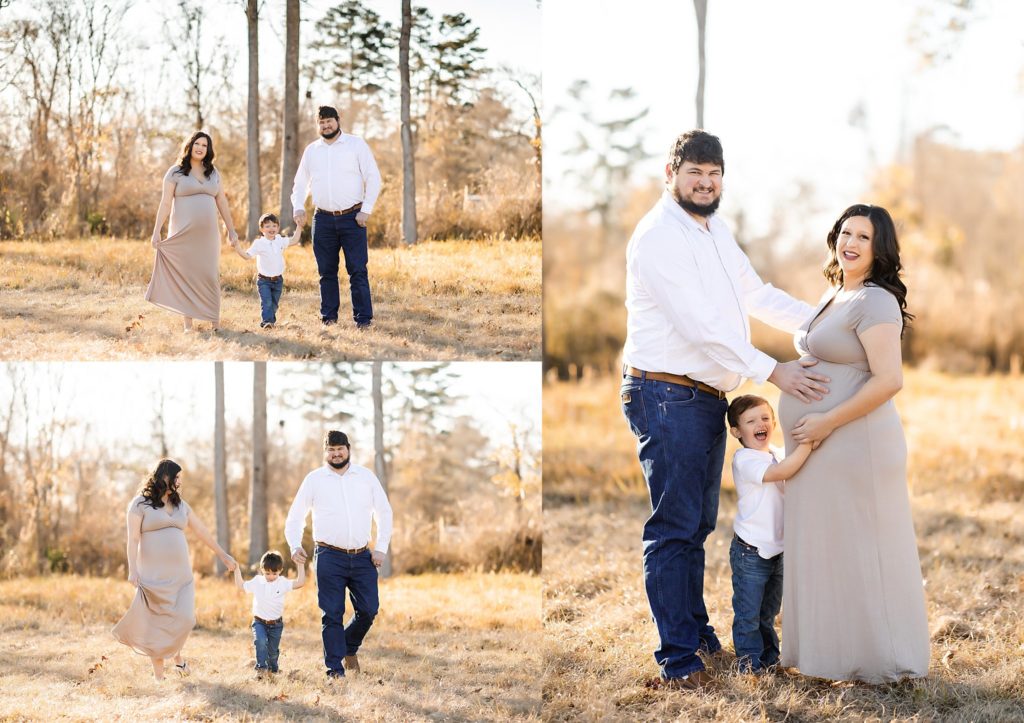 family-in-field-for-denham-springs-maternity-session