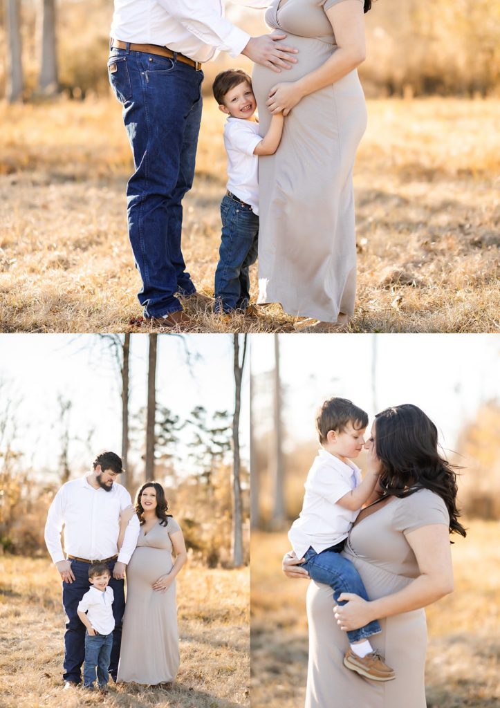 family-in-field-for-denham-springs-maternity-session